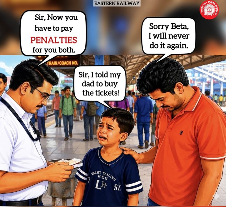 Eastern Railway Intensifies Crackdown on Ticketless Travel Amid Rising Violations